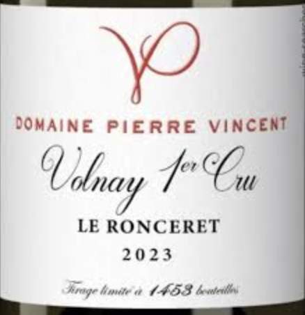 (image for) Domaine Pierre Vincent Volnay 1er Cru Le Ronceret 2023 (BH 90-93) (WAS:$310++)